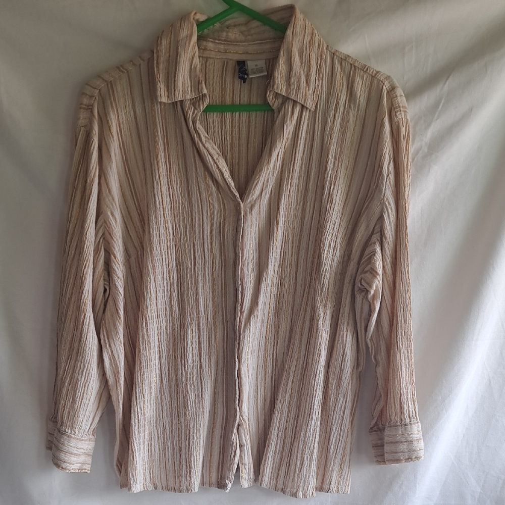 Architect Beige and Gold Textured Shirt